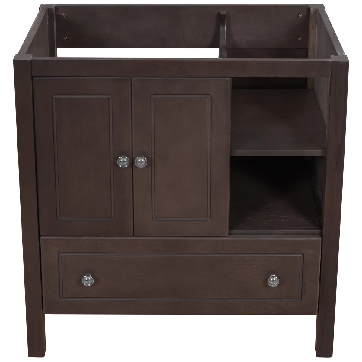 30" Brown Solid Wood Bathroom Vanity Base Only M2149