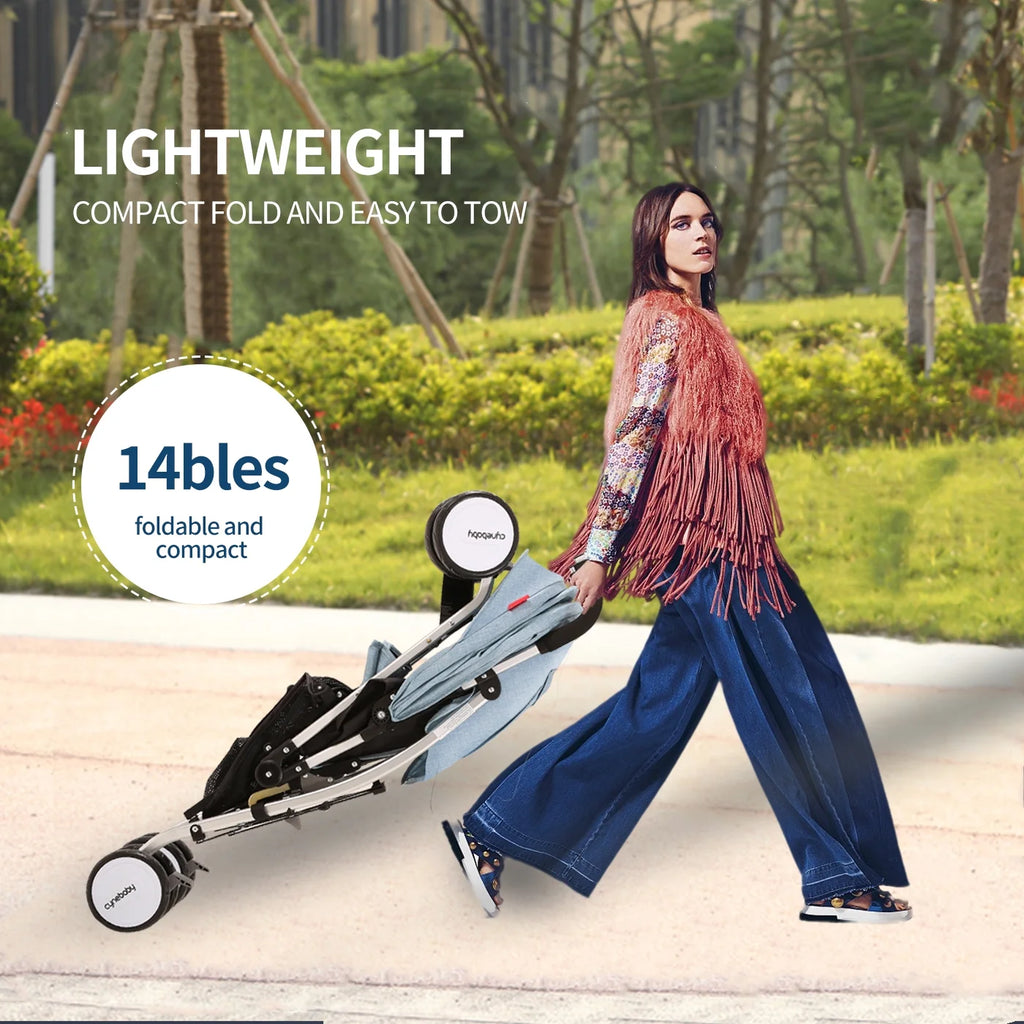 Blue Compact Lightweight Folding Umbrella Stroller F7211
