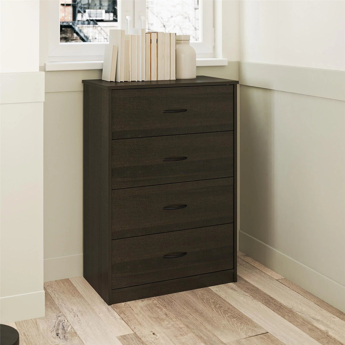Black Oak 4 Drawer Dresser O17028