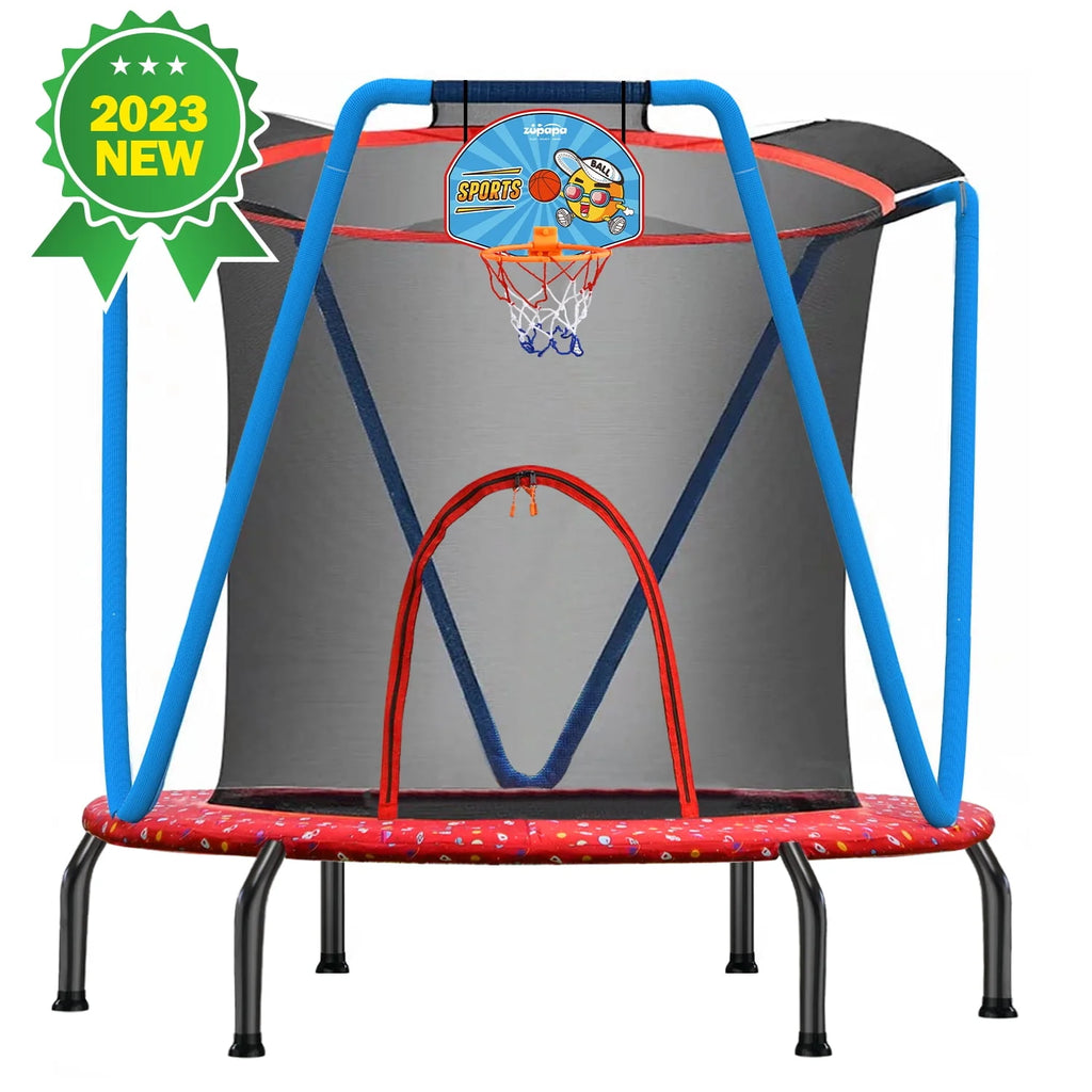 Small No-Gap Trampoline with Basketball Hoop O714