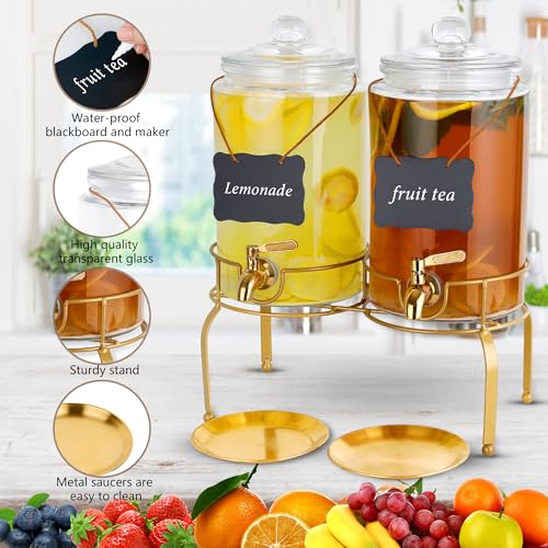 2 Pack 1 Gallon Beverage Dispenser with Stand B48014