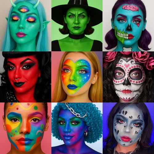20 Colors Face Body Paint Oil Makeup Set with Mixing Palette and Brushes K583