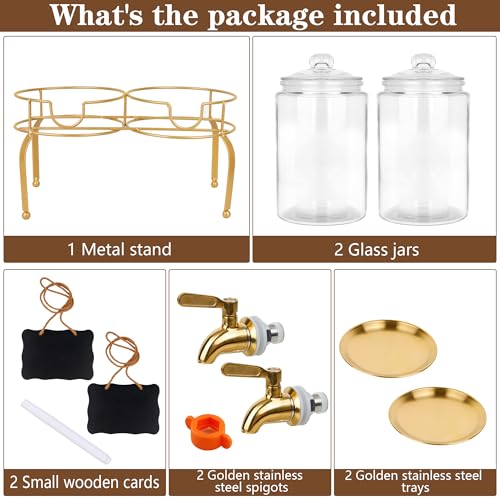2 Pack 1 Gallon Beverage Dispenser with Stand B48014