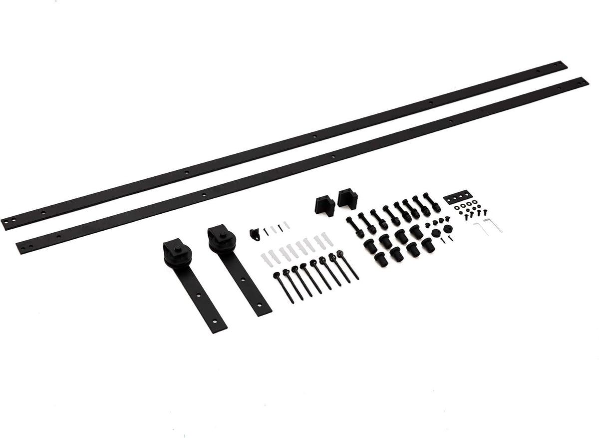 10FT Heavy-Duty Carbon Steel Sliding Barn Door Rail Kit M472