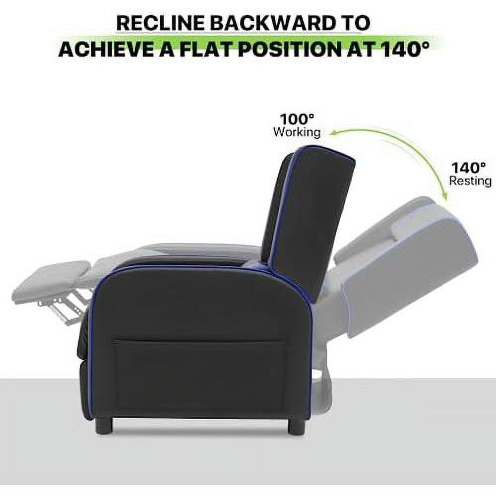 Blue PU Leather Racing Reclining Single Sofa M852