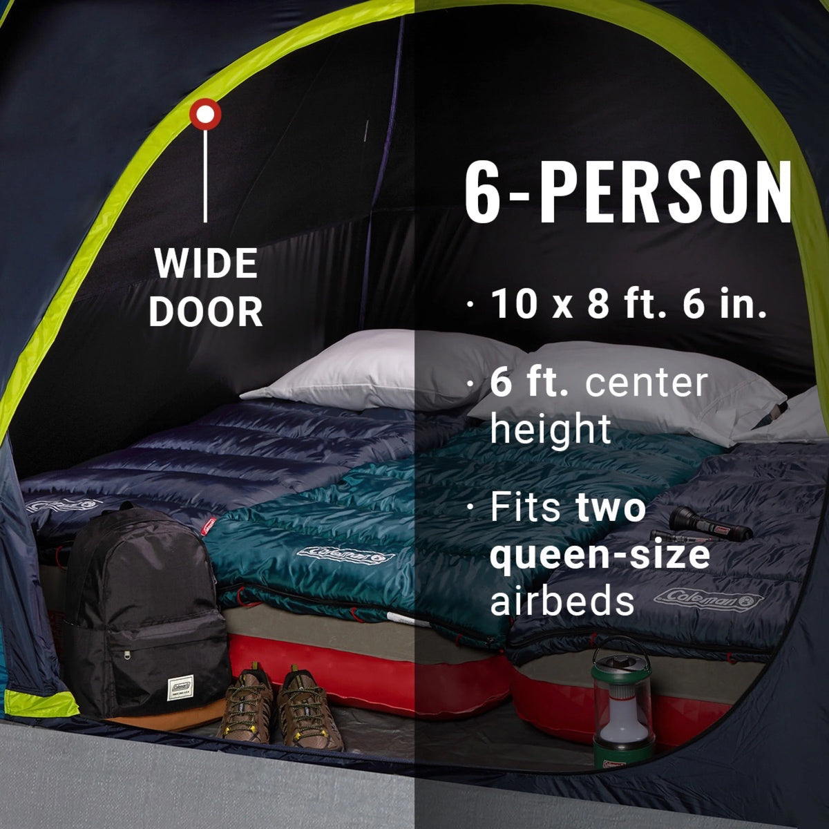 6 Person Dark Room Camping Tent V509526