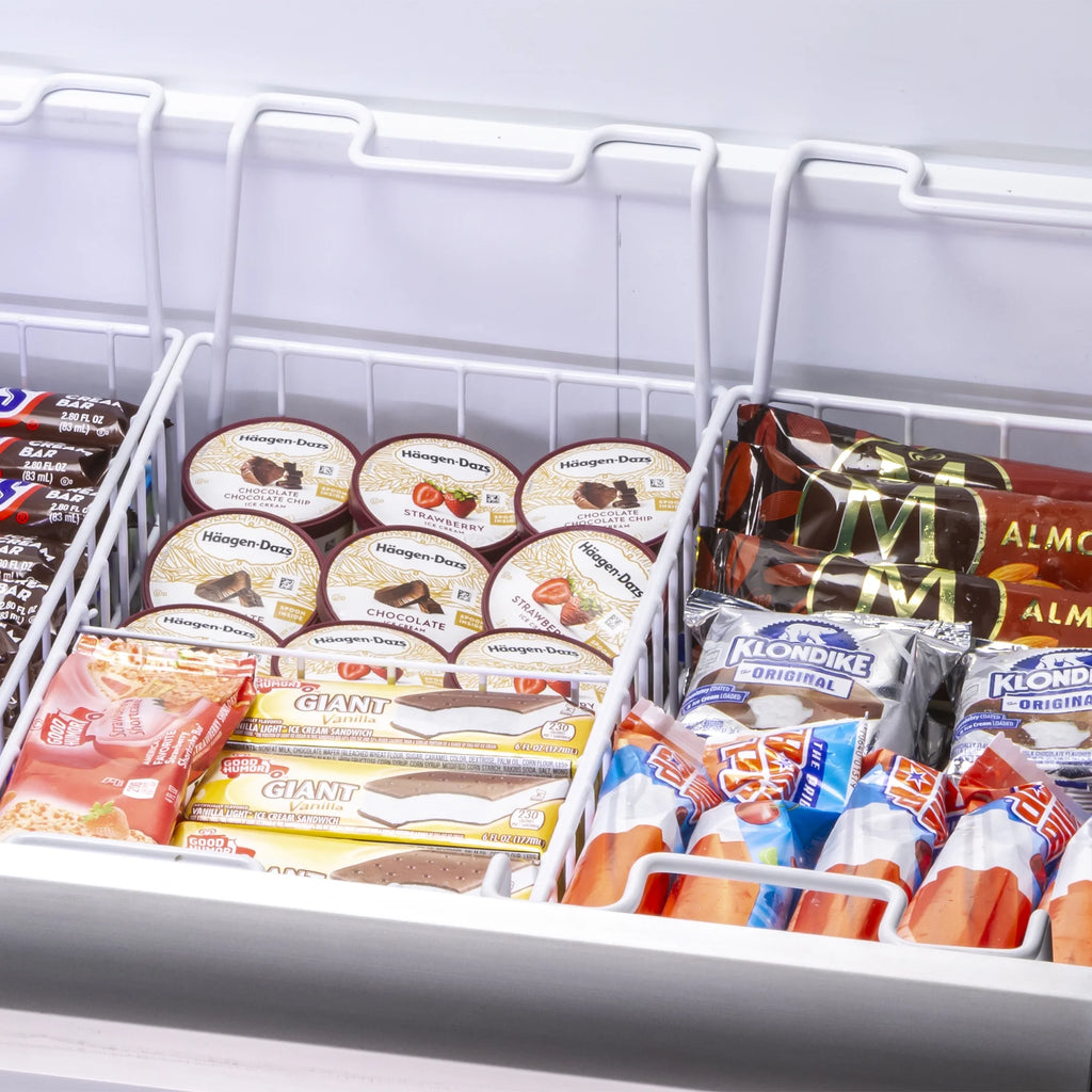 Curved Glass Top Chest Freezer Display, 12.36 cu. ft., White S18235