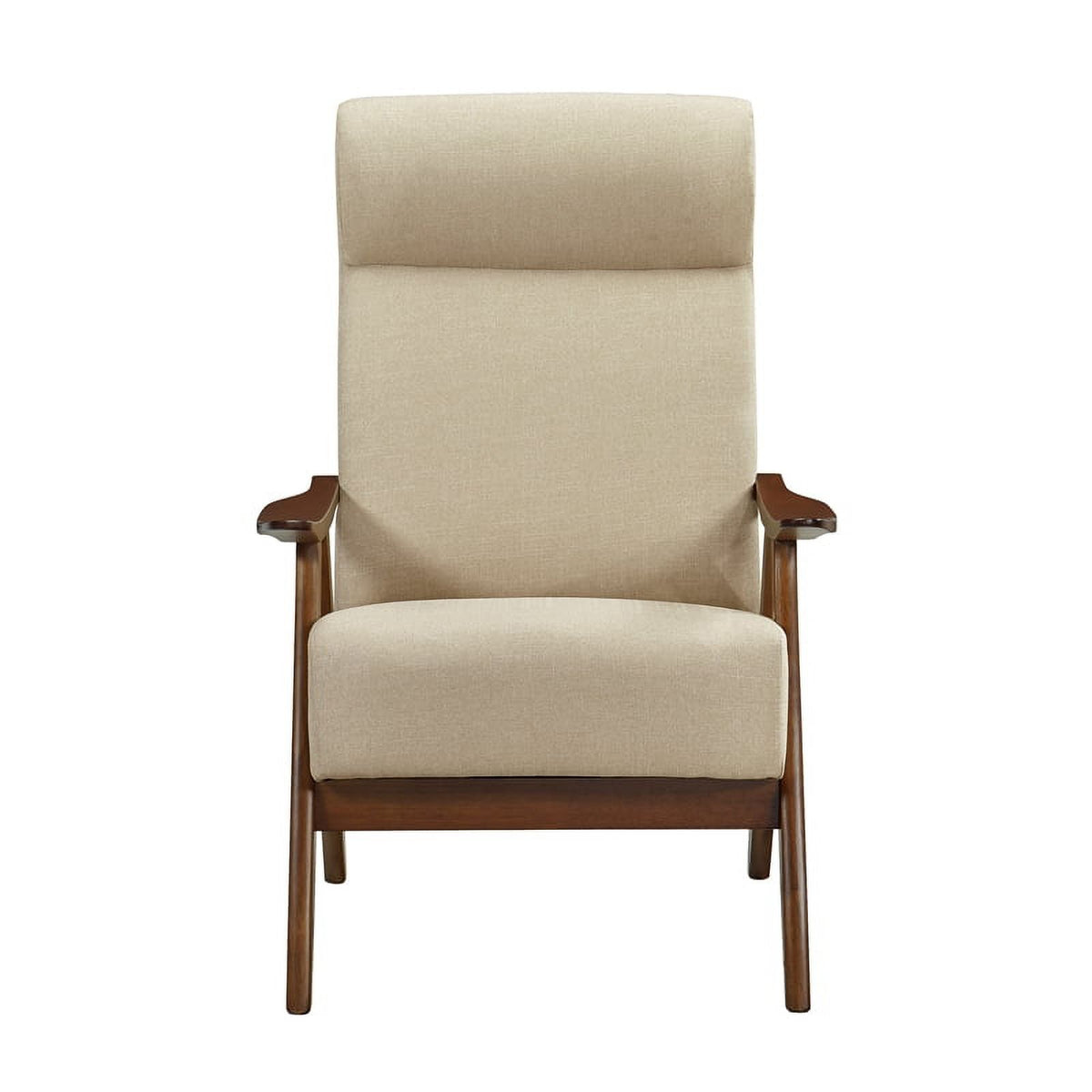 Brown Solid Wood and Fabric Accent Chair B752183