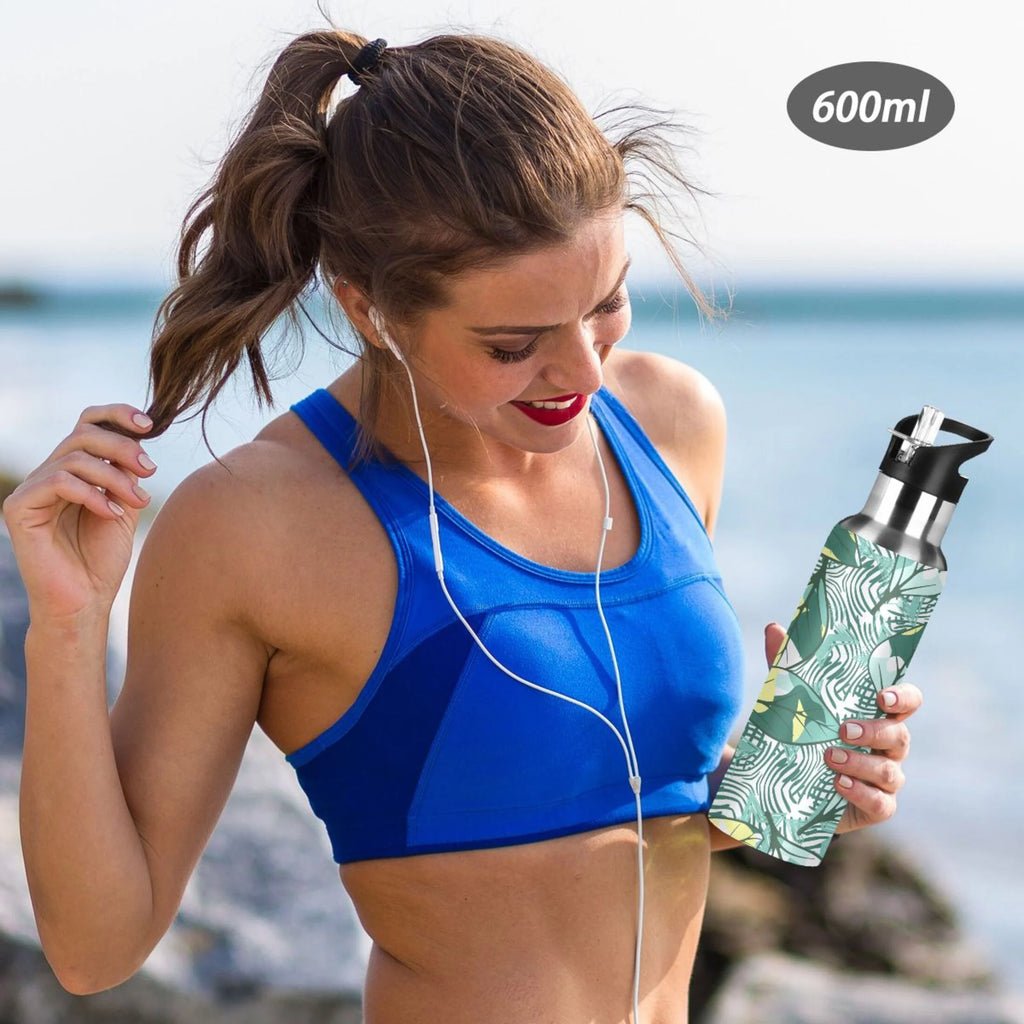 20 oz Insulated Stainless Steel Water Bottle with Straw Lid B23040
