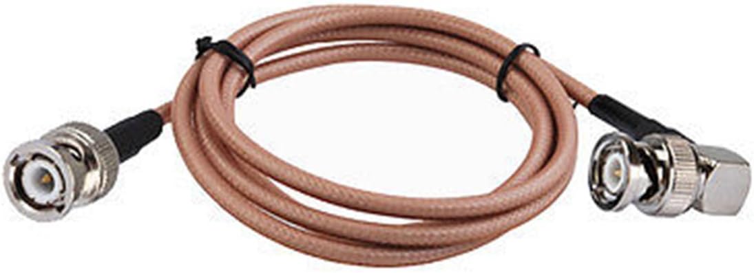 BNC Male Right Angle to BNC Male STR8 Low Loss Coax RF Cable Pack of 2 T3056
