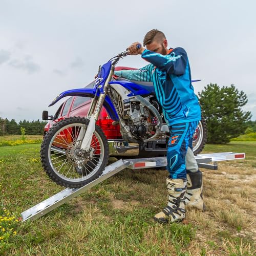 Lightweight Aluminum Motorcycle Hitch Carrier with Loading Ramp H9485