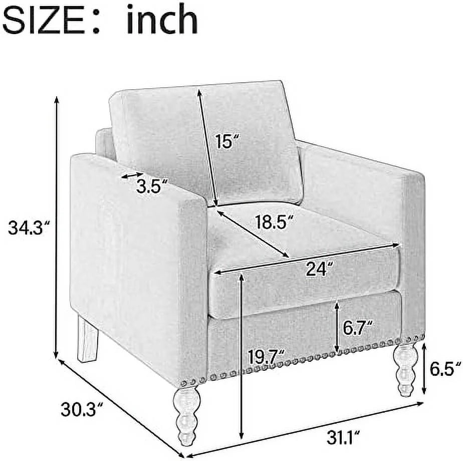 Blue Linen Tufted Recliner Single Sofa H58856