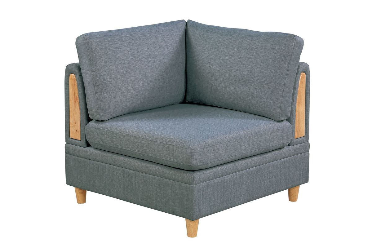7pc Sofa Set with Loveseat Armless Chair Ottoman Wedge U652994