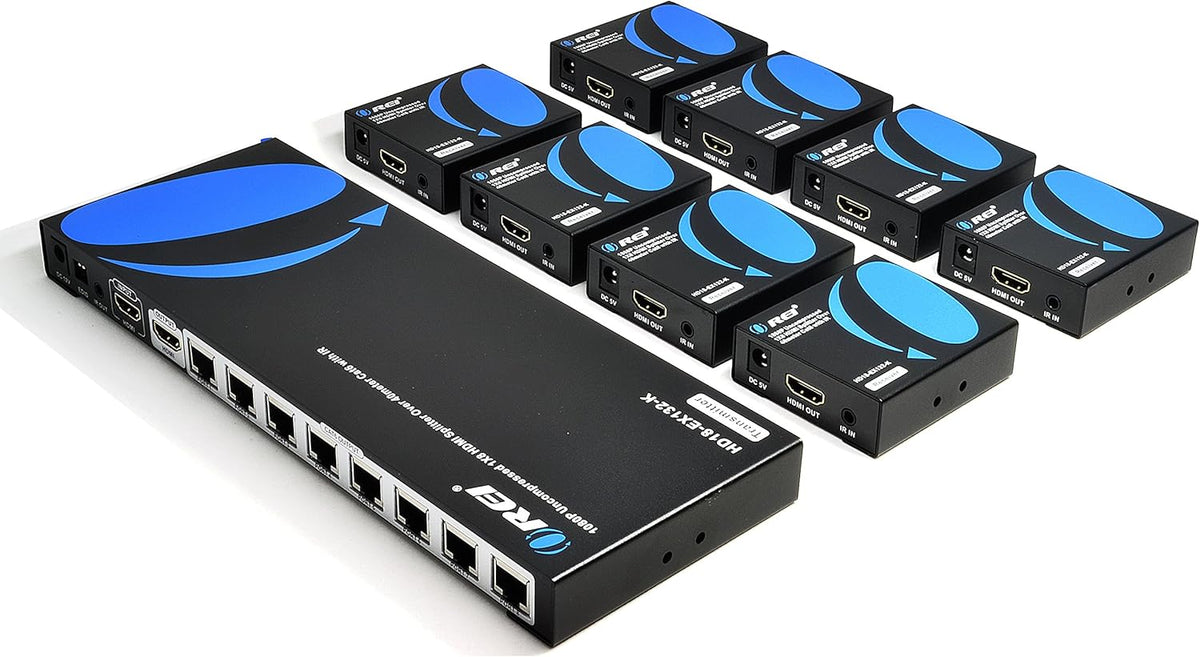 1x8 HDMI Extender Splitter over Single CAT5e/6/7 Cable, 400 Ft U97143
