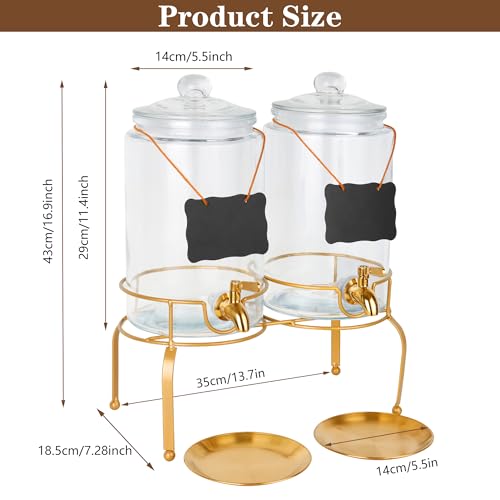 2 Pack 1 Gallon Beverage Dispenser with Stand B48014