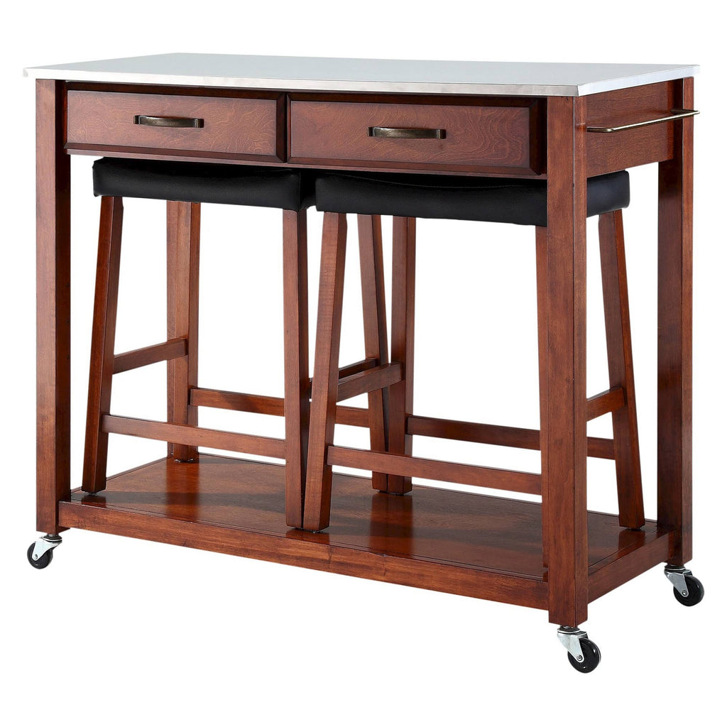 Stainless Steel Top Cherry Kitchen Cart L352645