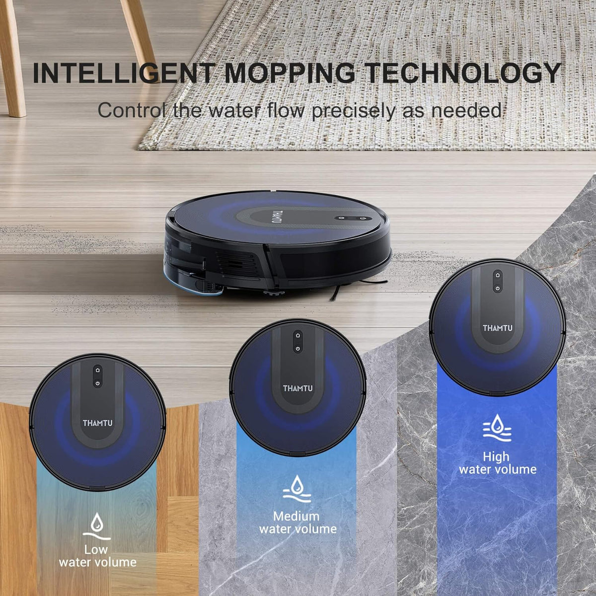 Robot Vacuum and Mop Cleaner with Auto Dirt Disposal, 3200Pa Suction L313138