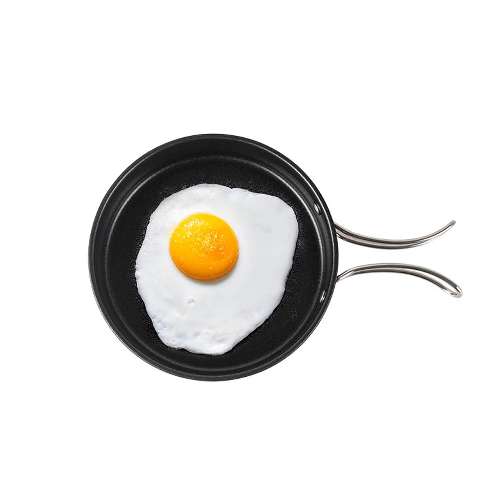Stainless Steel Camping Cookware Set with Pot Frying Pan Kettle X565979