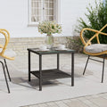 Black Poly Rattan and Tempered Glass Side Table A536836