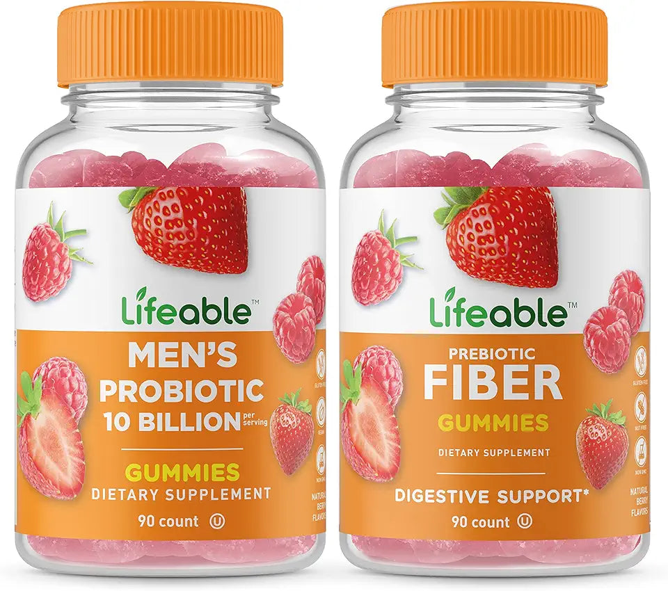 Men's Probiotic 10 Billion + Prebiotic Fiber 5g Gummies L6948
