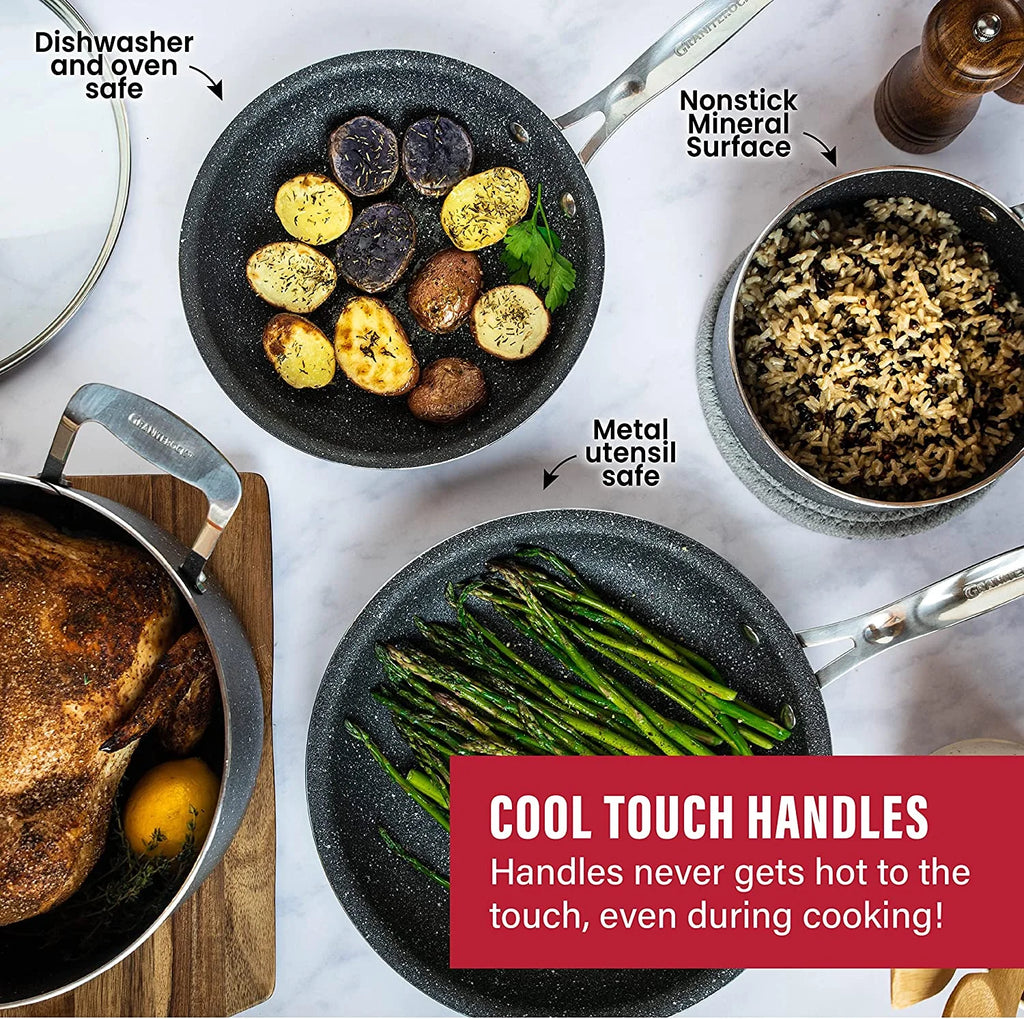 10 Piece Nonstick Granite Cookware Set T145849