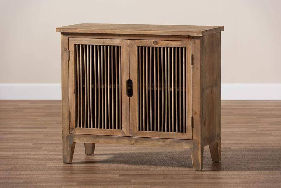 2-Door Wood Accent Storage Cabinet Medium Oak I763