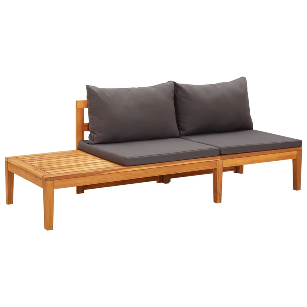 4 Piece Dark Gray Cushioned Acacia Wood Patio Lounge Set L56165