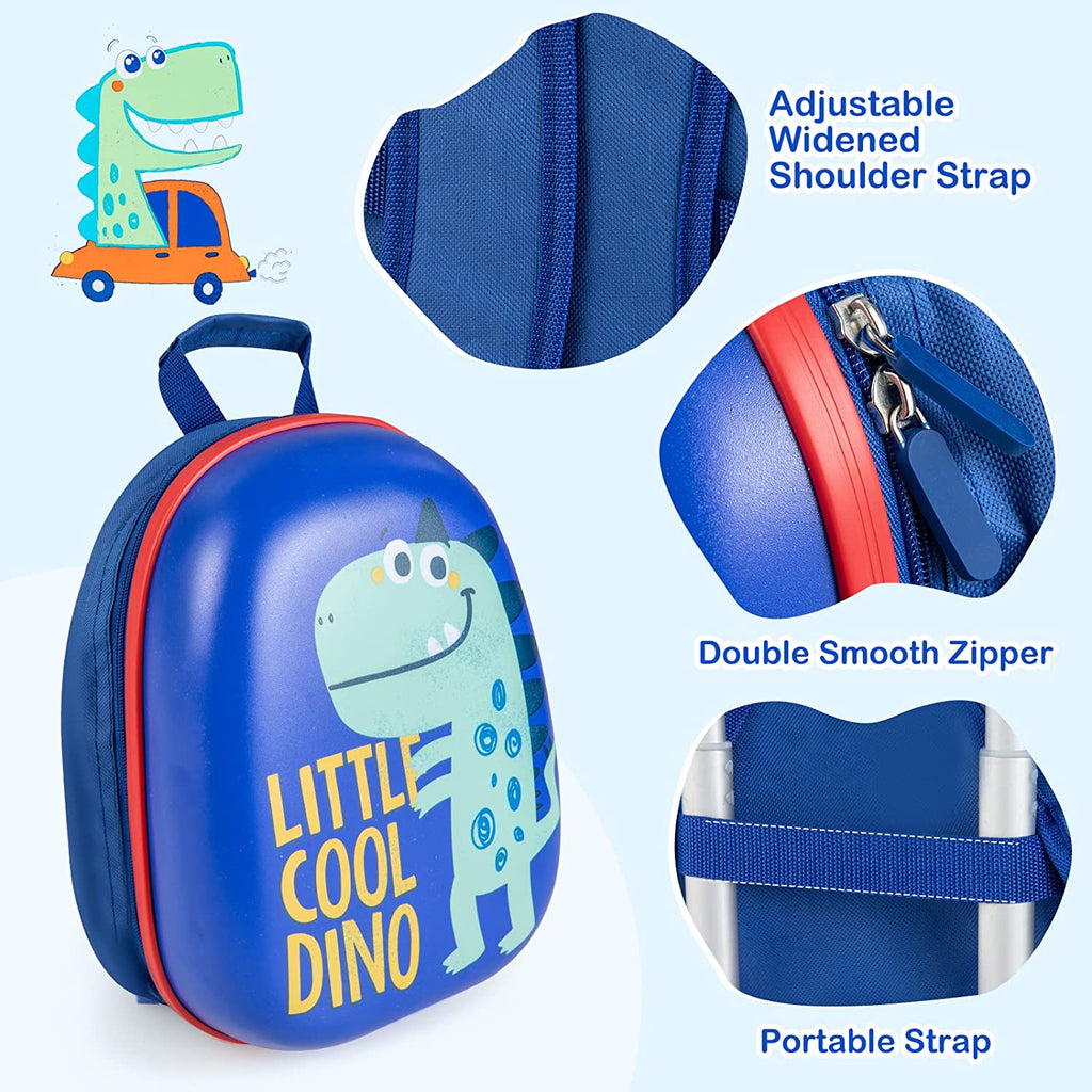 Blue Dinosaur 2 Pcs Kids Luggage Set with Rolling Spinner Wheels R609
