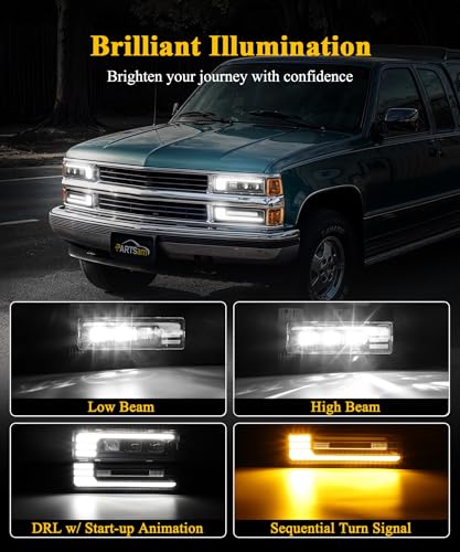 LED Headlights Assembly with DRL Sequential Turn Signal Hi/Low Beam Y269135