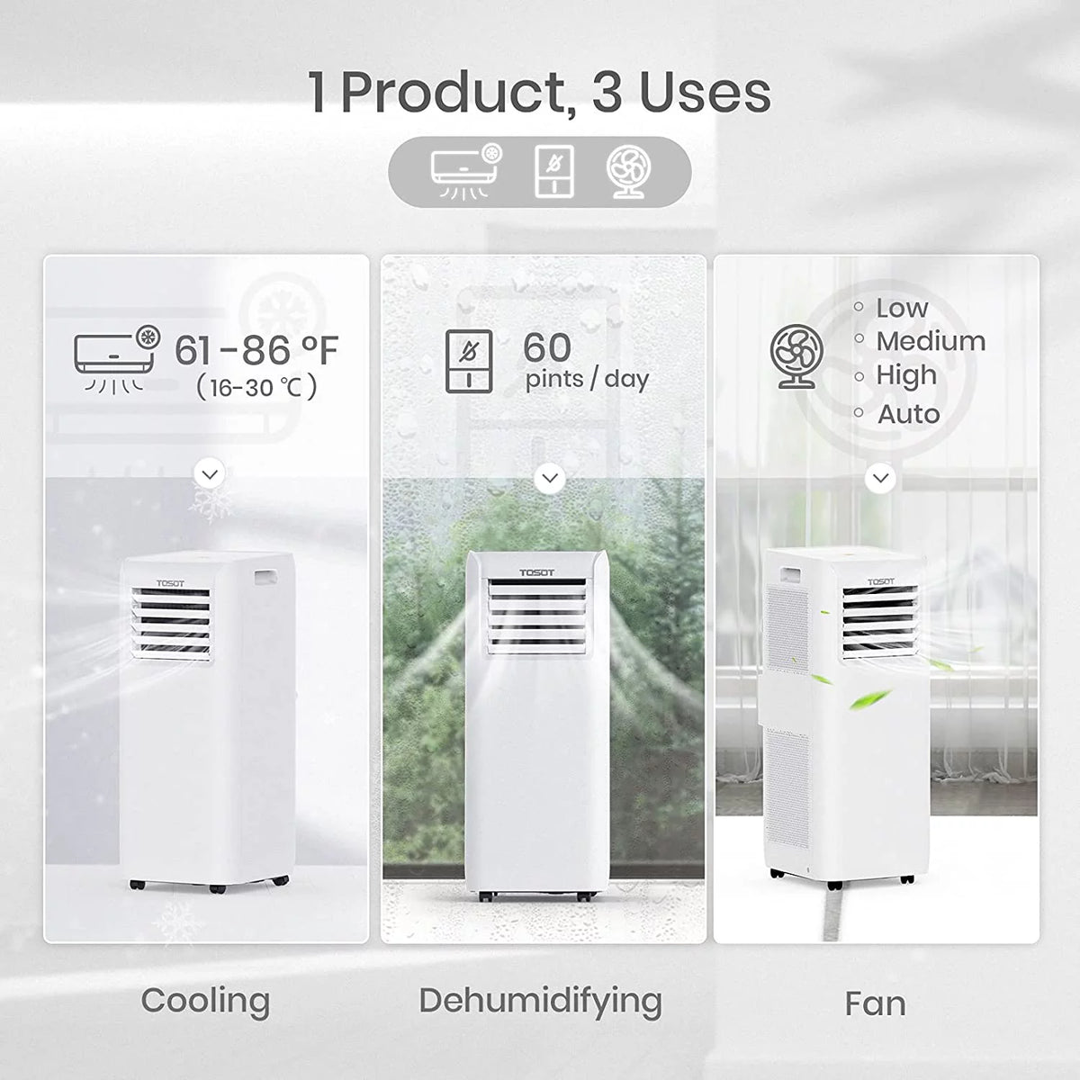 10,000 BTU 3-in-1 Portable Air Conditioner V9509