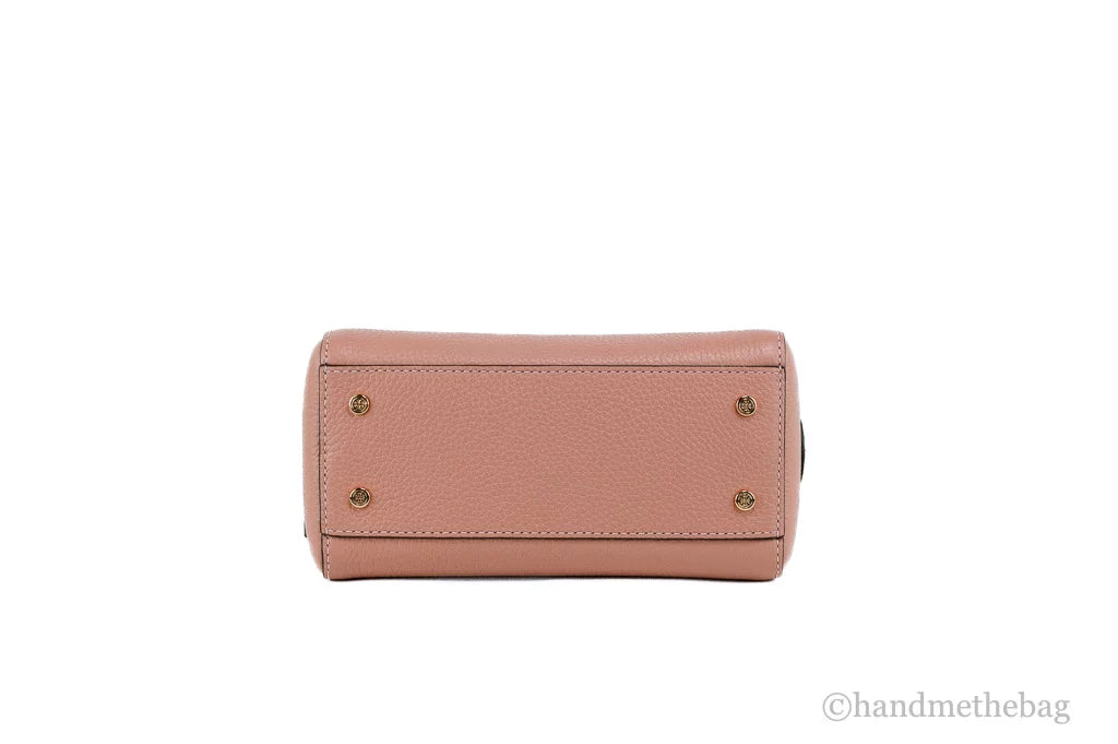 Pink Pebbled Leather Satchel Crossbody Bag D52177