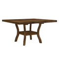Brown Finish Wood Dining Table with Display Shelf I28074