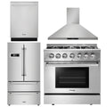 36 in. Gas Range, Range Hood, Dishwasher, Refrigerator S128