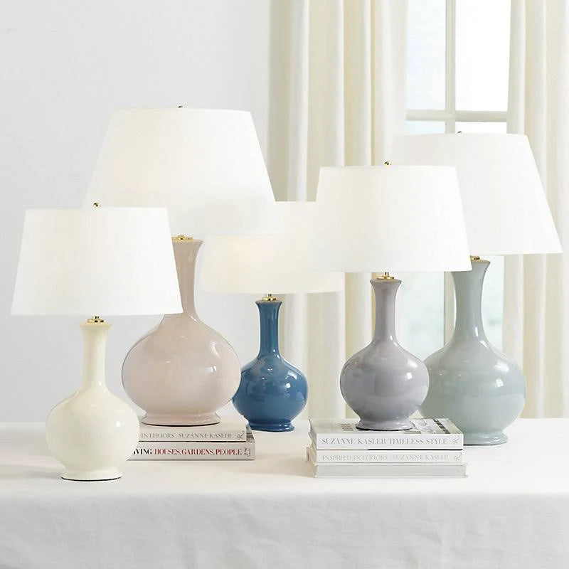 Blush Pink Large Gourd Lamp V35887