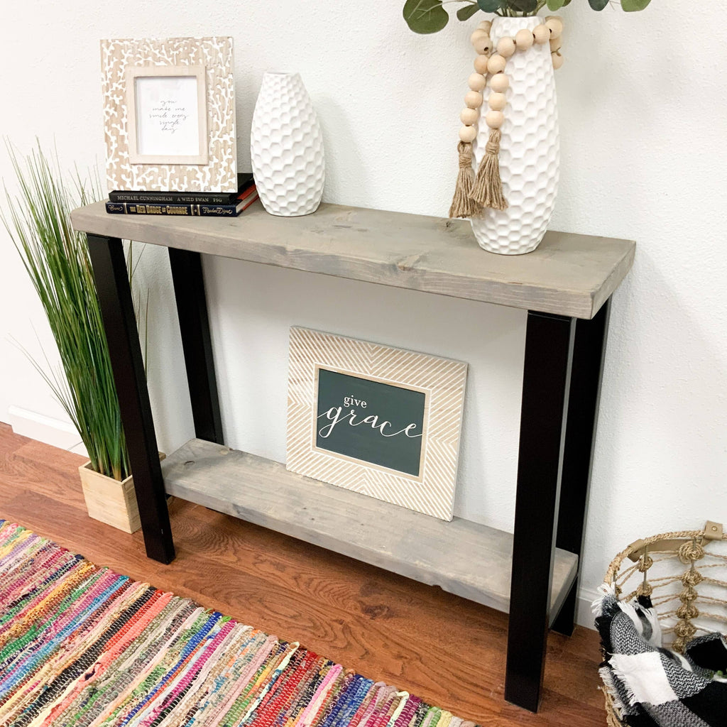 Dark Walnut Solid Wood Console Table Z34930
