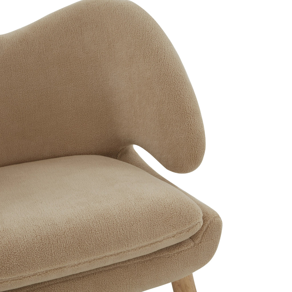 Tan Faux Lamb Wool Accent Chair D887