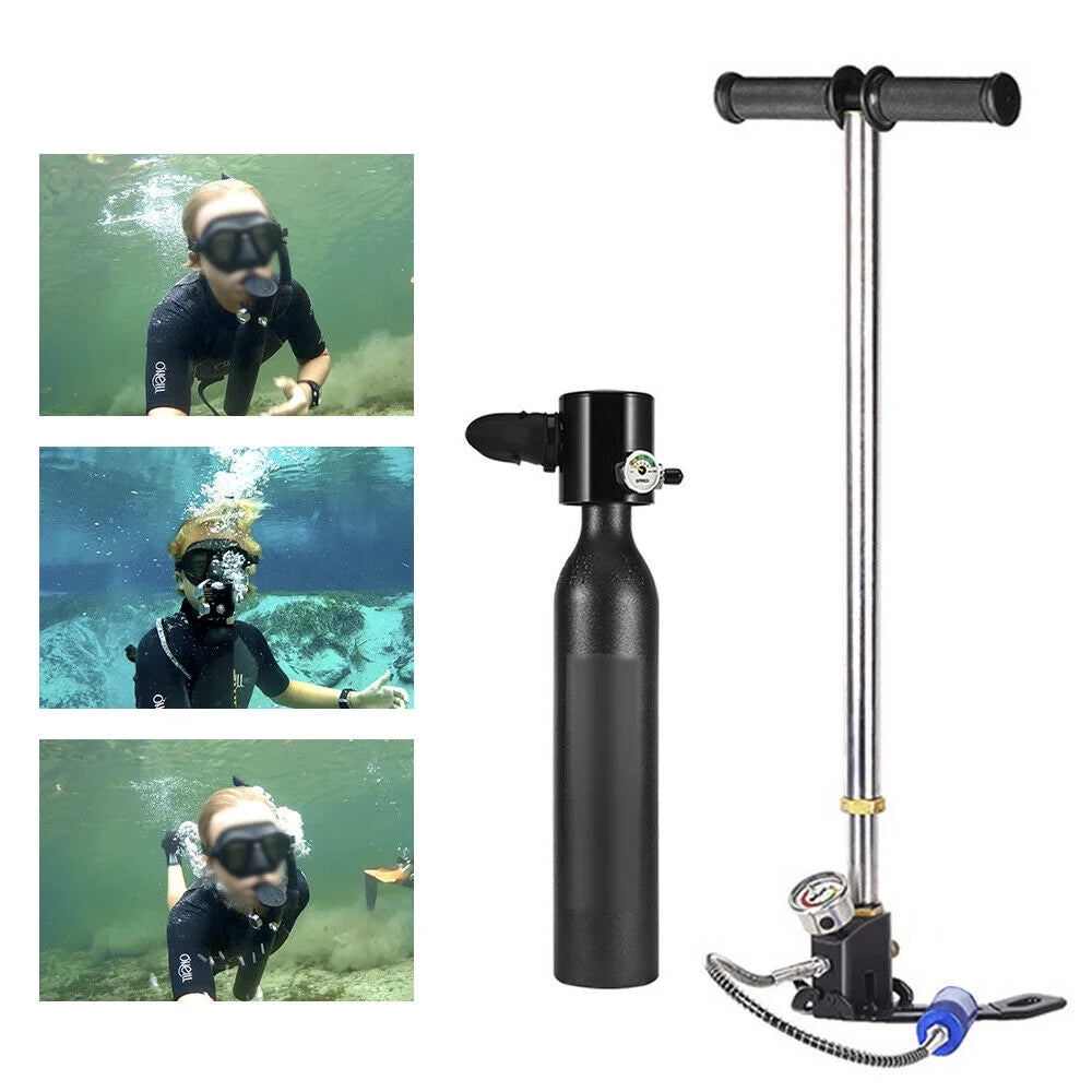 Mini Scuba Tank 0.5L Oxygen Air Tank and High-Pressure Pump 4500PSI Y834