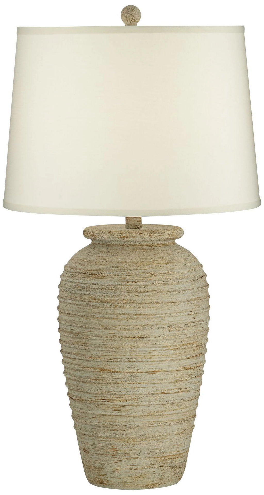 28" Tall Table Lamp with Cream Linen Drum Shade C407