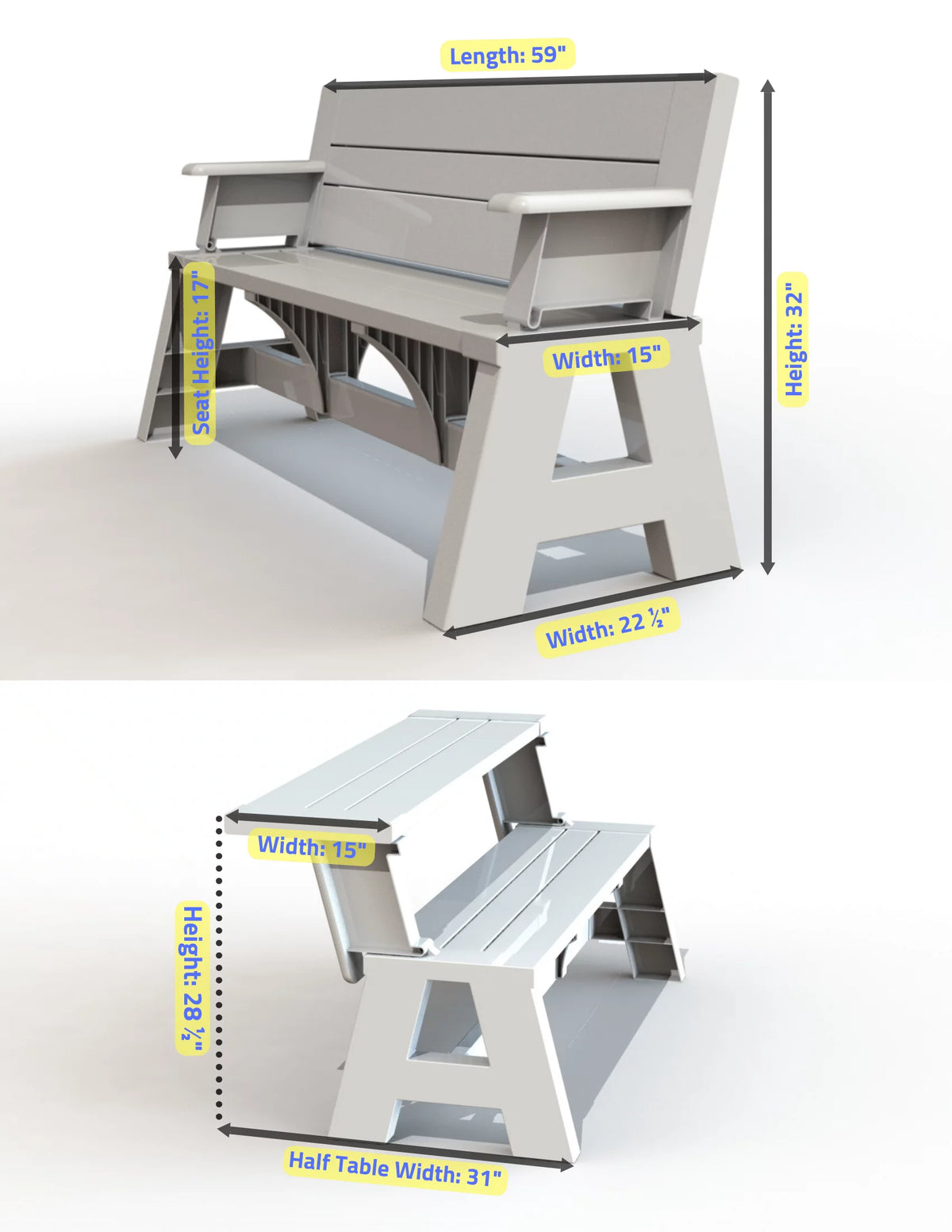 Folding Picnic Table Bench T7106