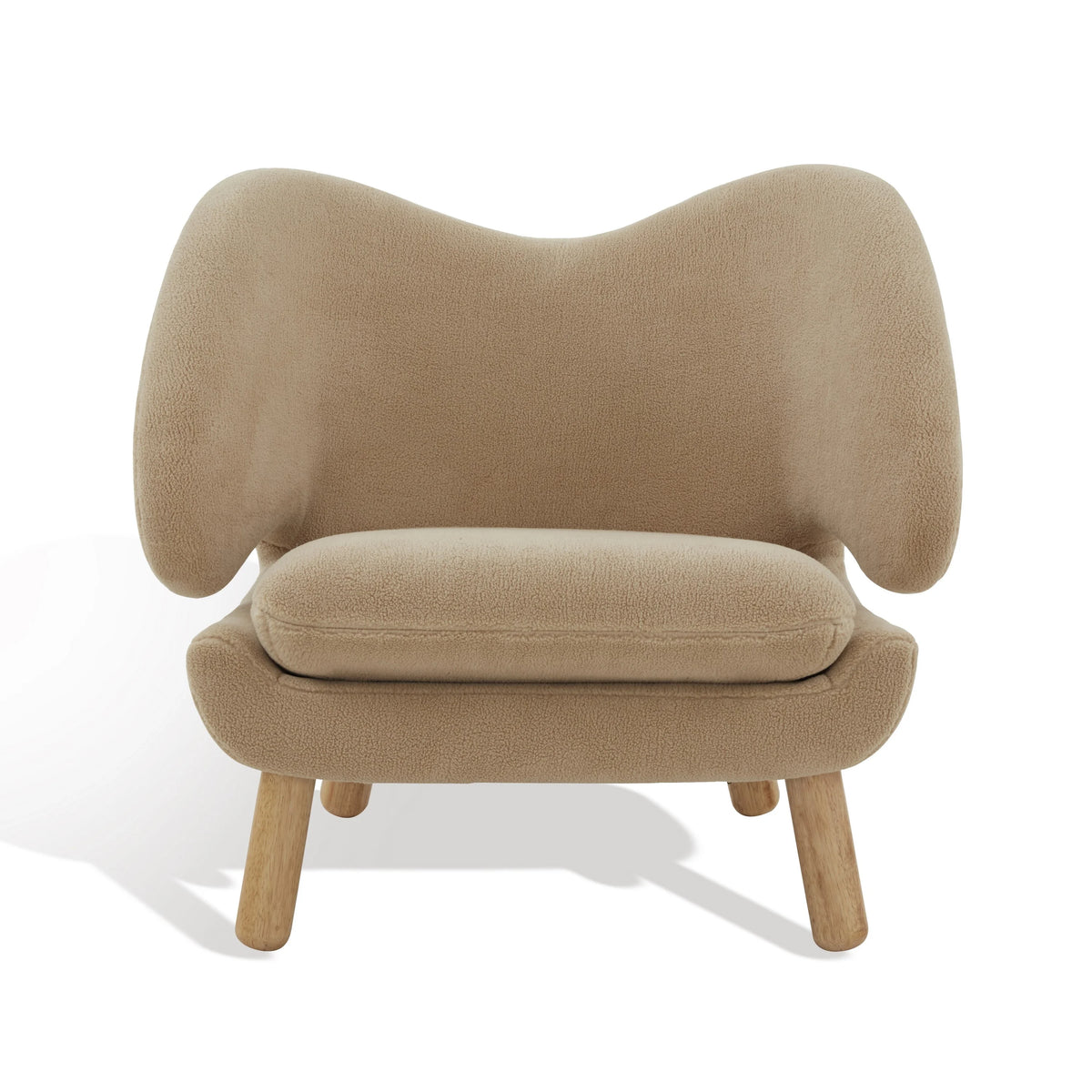Tan Faux Lamb Wool Accent Chair D887