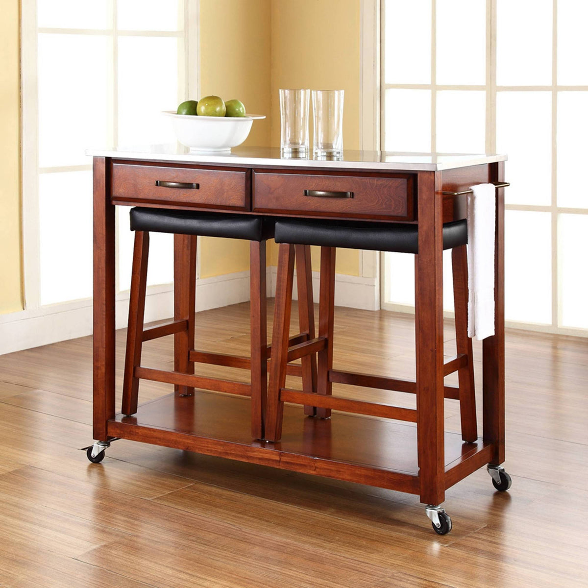 Stainless Steel Top Cherry Kitchen Cart L352645