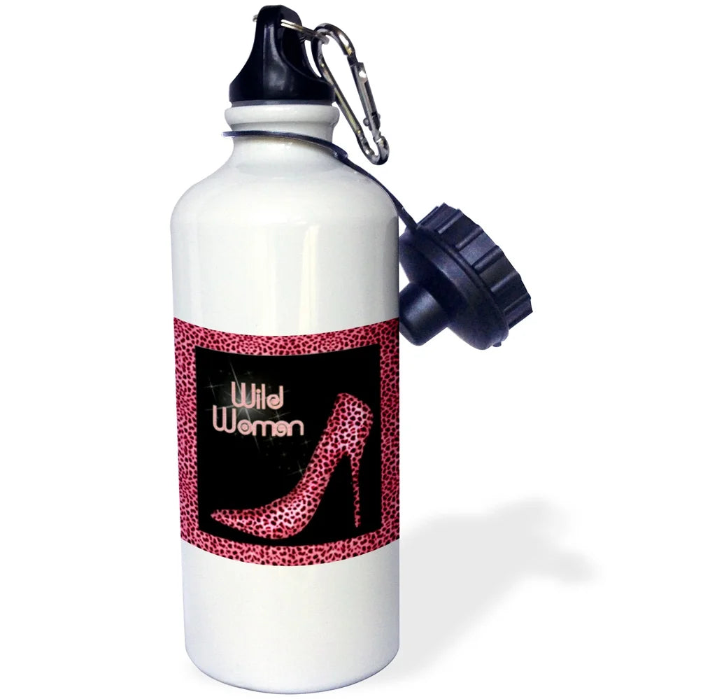 Pink Cheetah Print Sports Water Bottle, 21oz X794