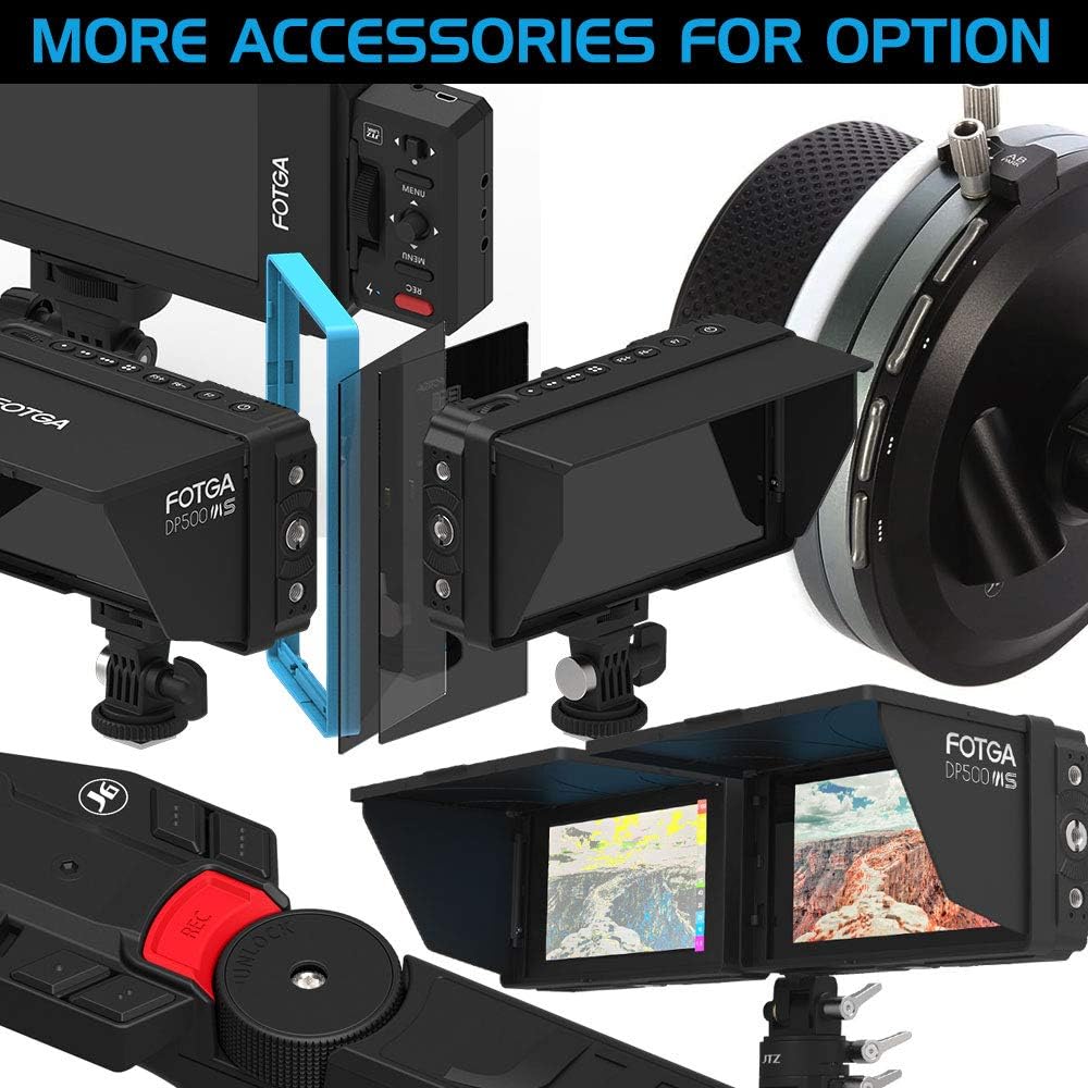 5 Inch 2000nit Touch Screen DSLR Camera Field Monitor with 3D LUT, 4K HDMI Input/Output, Dual NP-F Battery Mount O985920