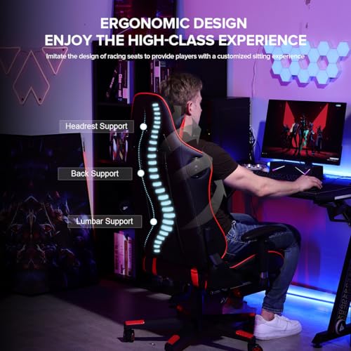 Gaming Chair with Footrest Speakers Bluetooth Ergonomic E69251