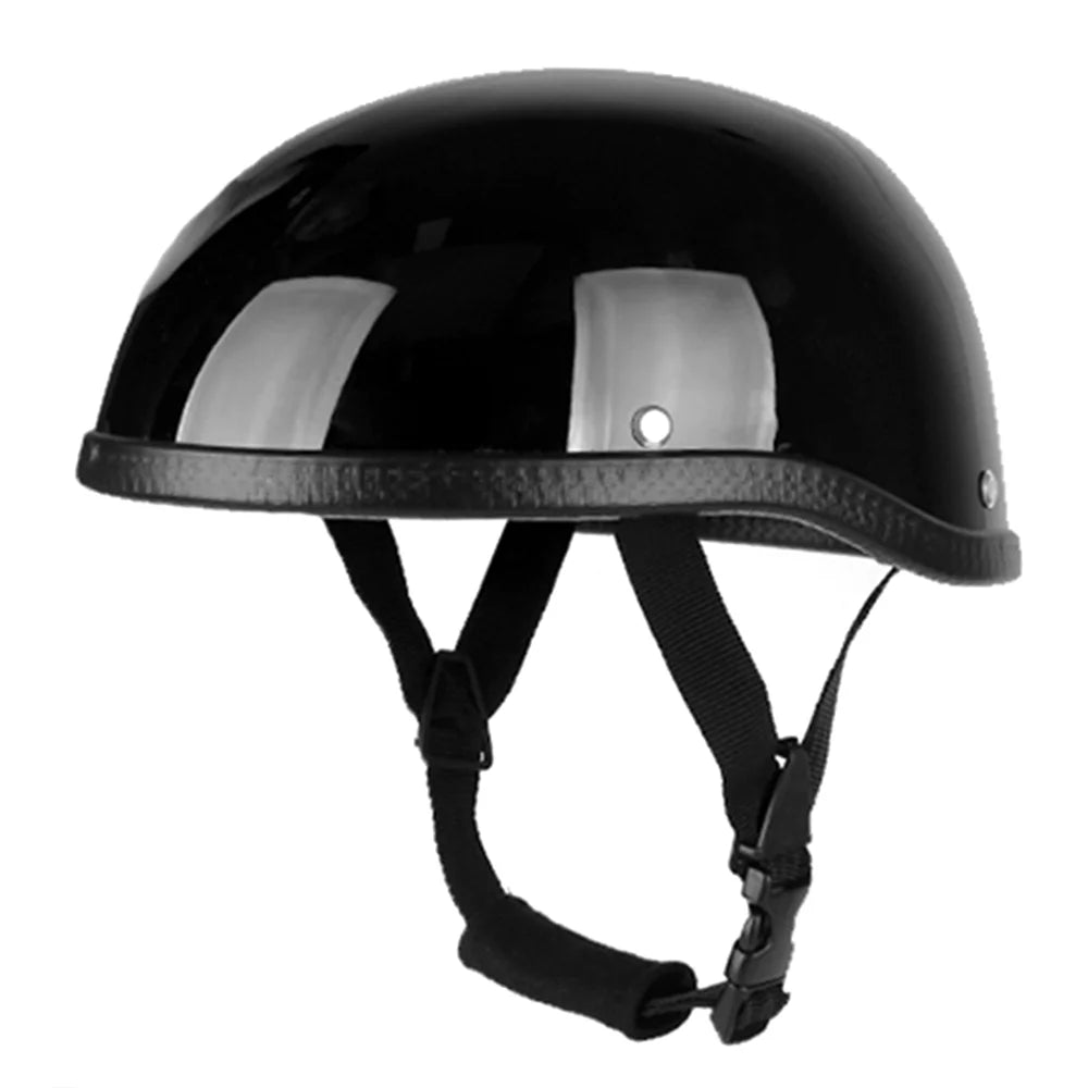 Bright Black Motorcycle Half Helmet H833
