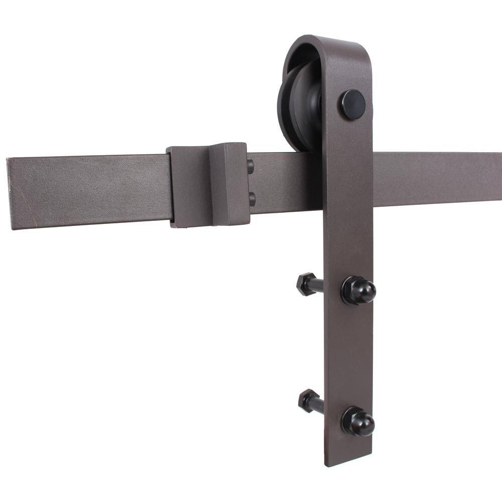 Ocean Blue Stained Wood Sliding Barn Door with Hardware Kit X25484