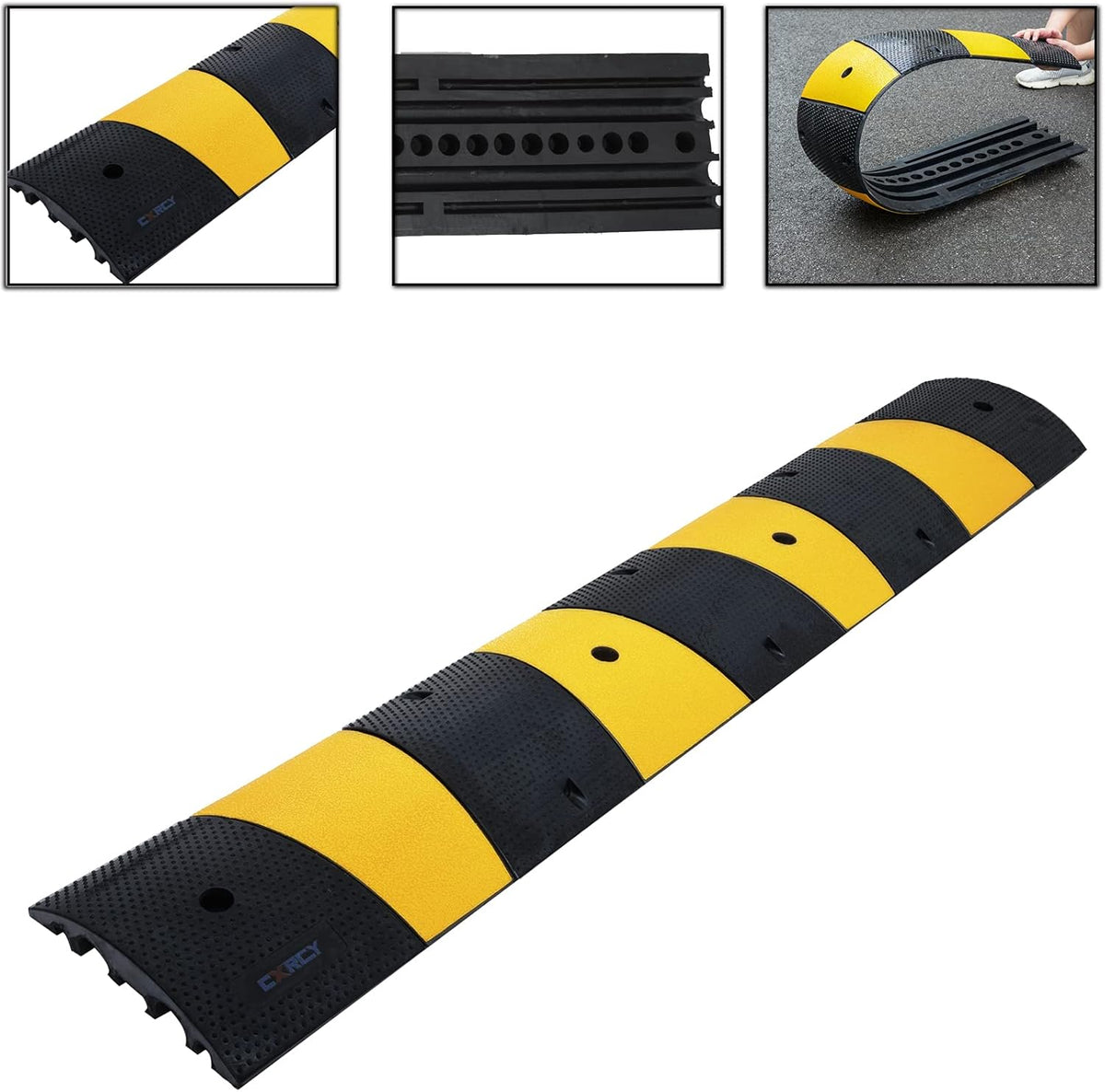 6FT Rubber Modular Speed Bump with 4 Bolts Q618347