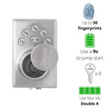 Electronic Biometric Deadbolt Lock in Satin Stainless Steel C7352