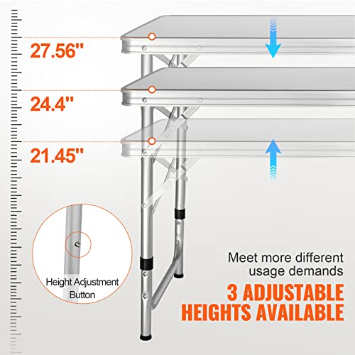 3 Adjustable Height Folding Camping Kitchen Table with Storage Organizer F247440