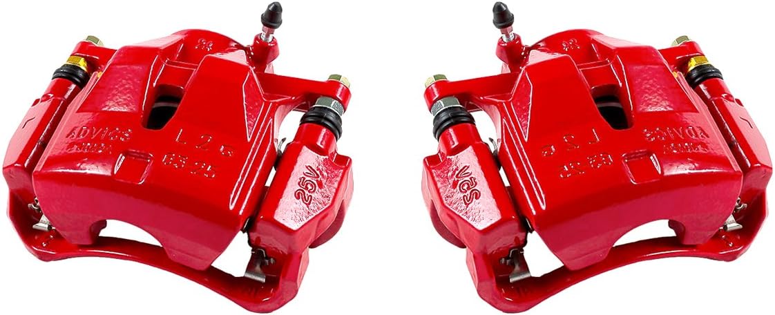 Red Powder Coated Semi-Loaded Caliper Assembly Pair Set H28476